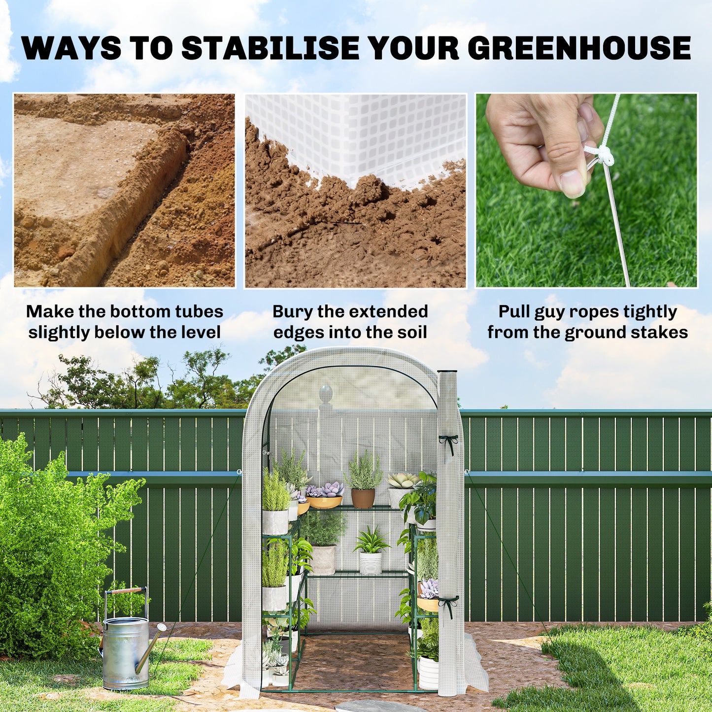 Walk-in Greenhouse with Shelves