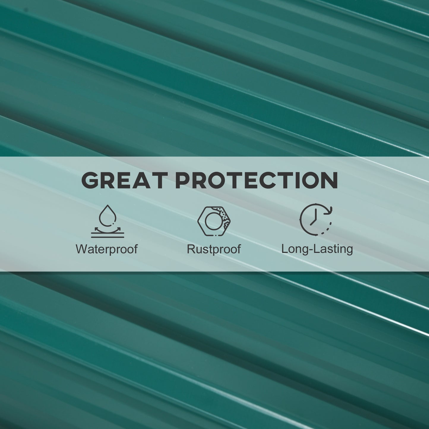 Set of 12 Corrugated Steel Roof Sheet Panels