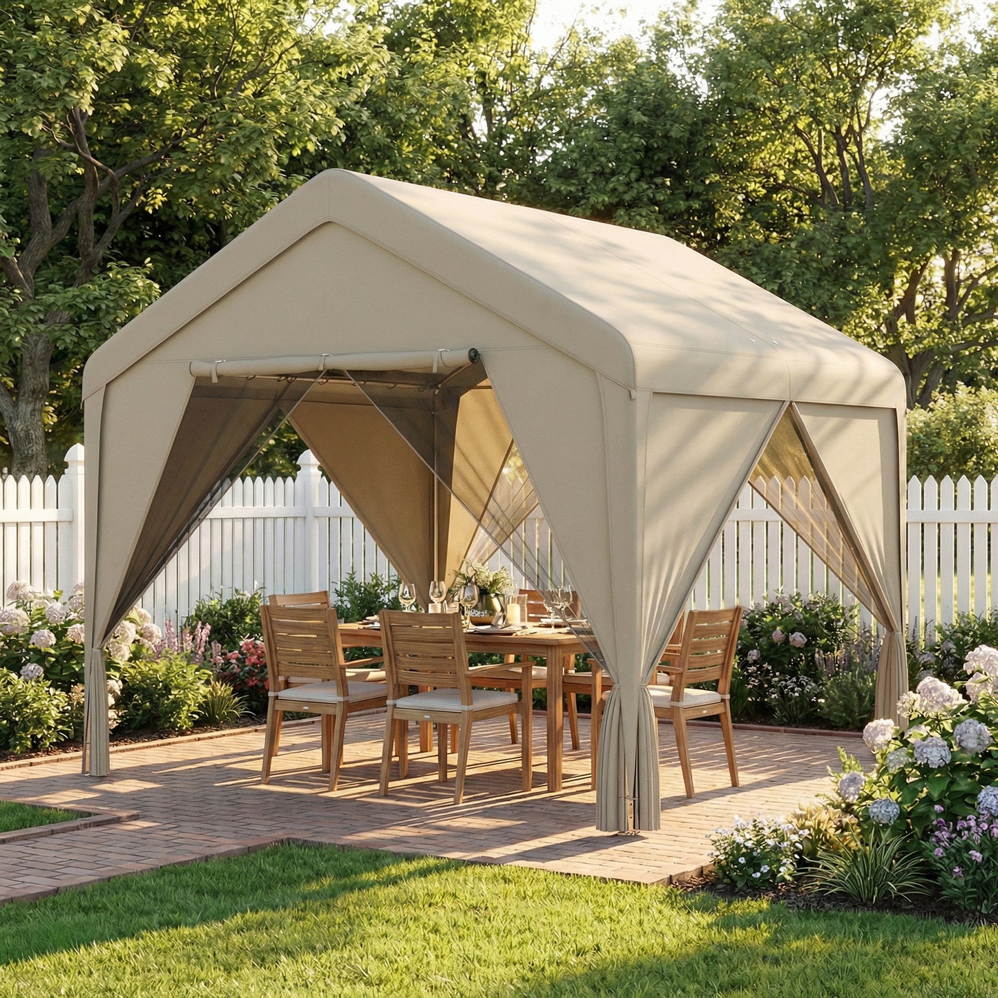 3 x 3 m Patio Gazebo with Netting & Curtains
