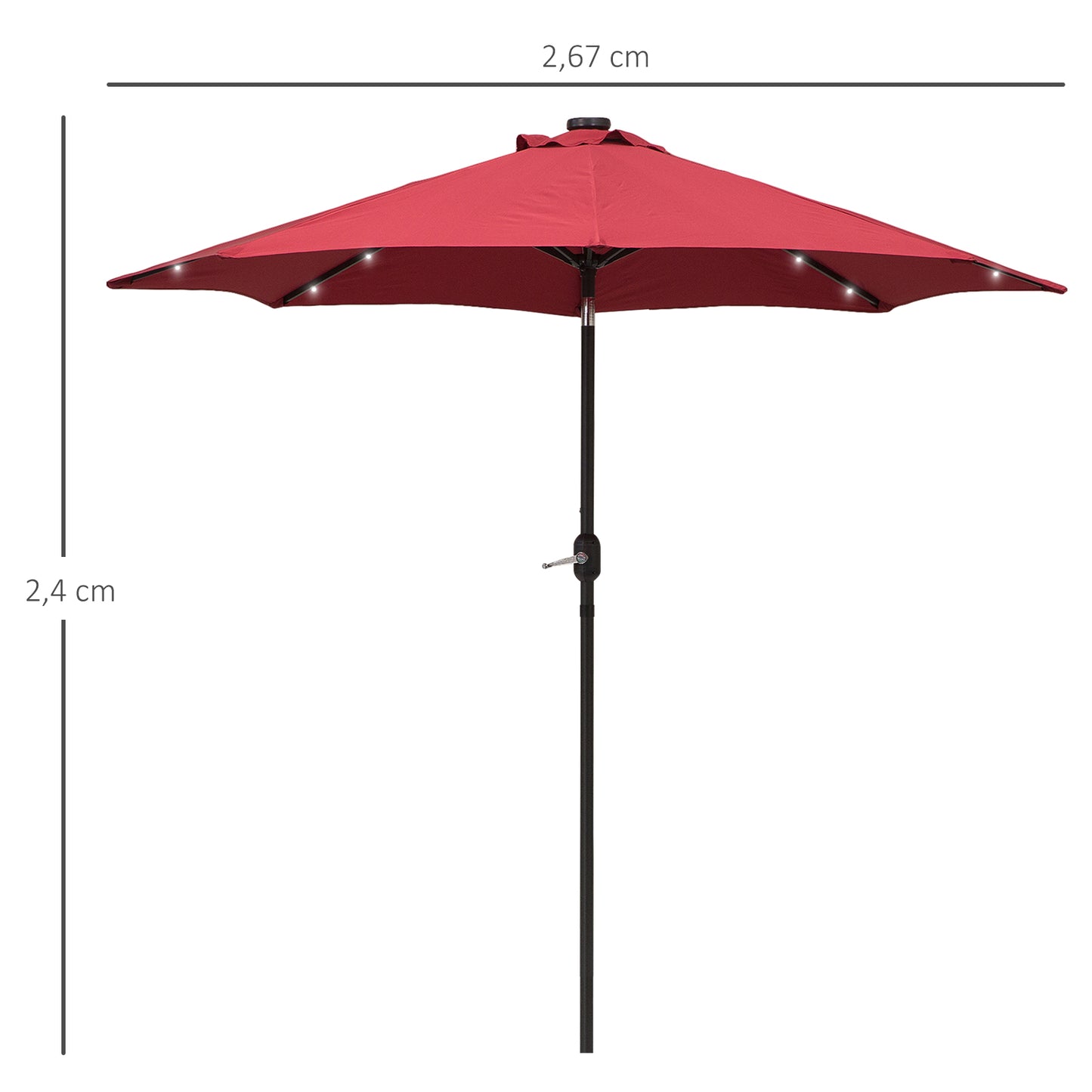 2.7m Patio Garden Umbrella Outdoor Parasol with Tilt Crank