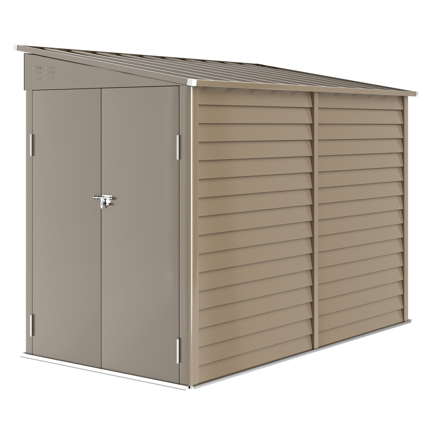5 x 9ft Galvanised Metal Garden Shed with Foundation Kit