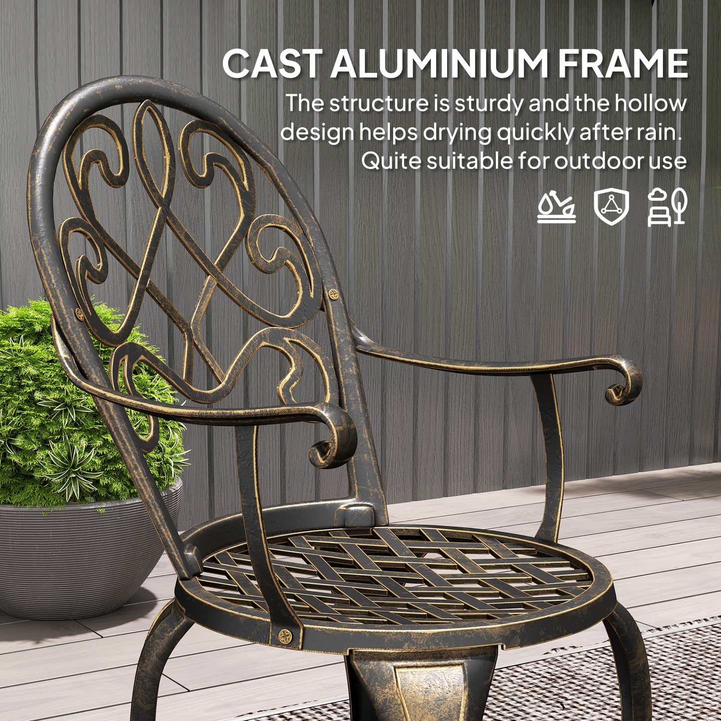 Three-Piece Elegant Aluminium Garden Set