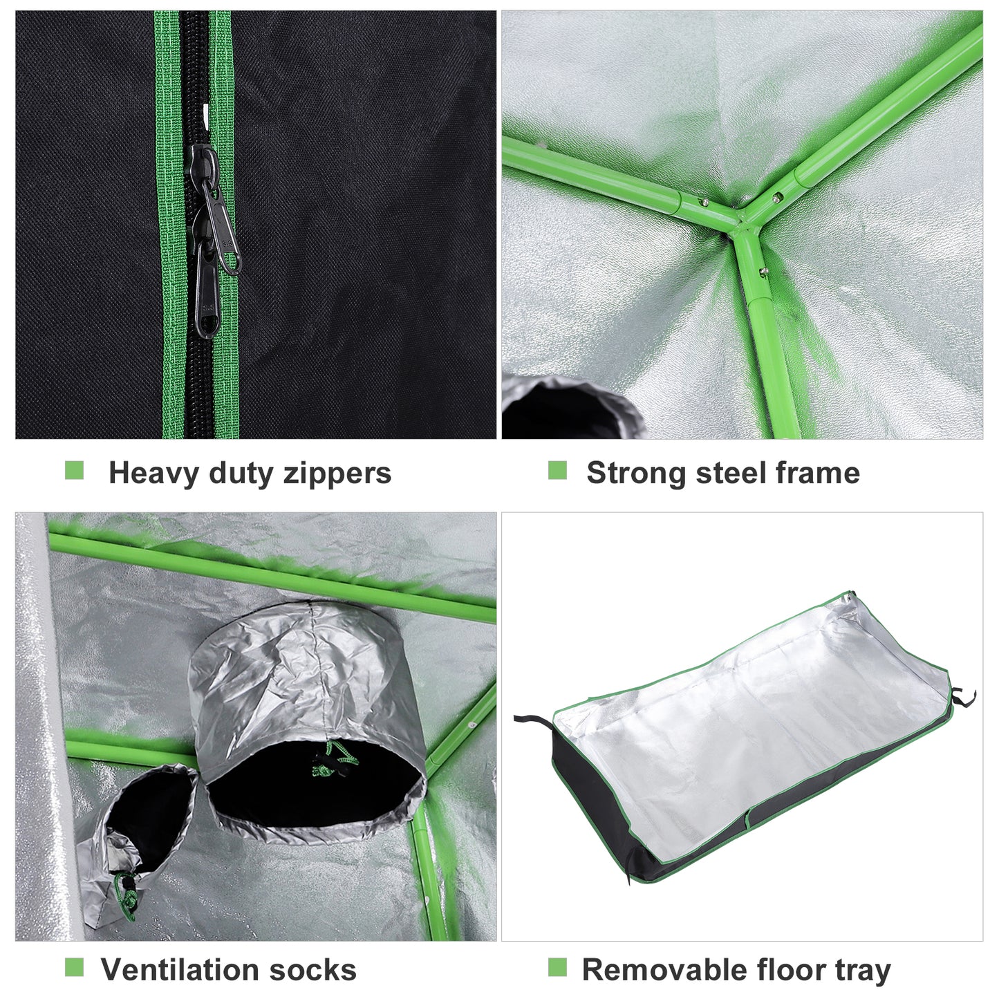 Grow Tent Reflective Mylar Hydroponic with Adjustable Vents (2)