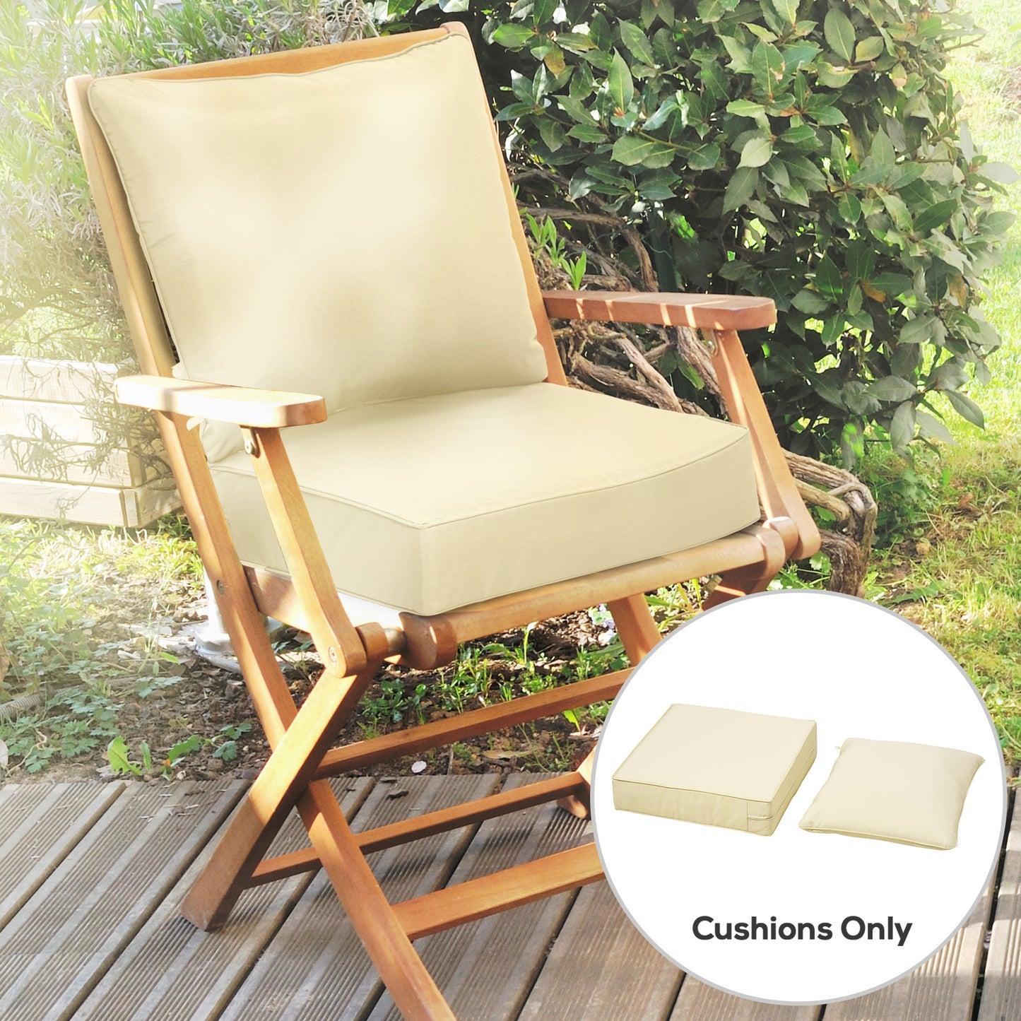 Outdoor Seat and Back Cushion Set Patio Deep Seating Chair