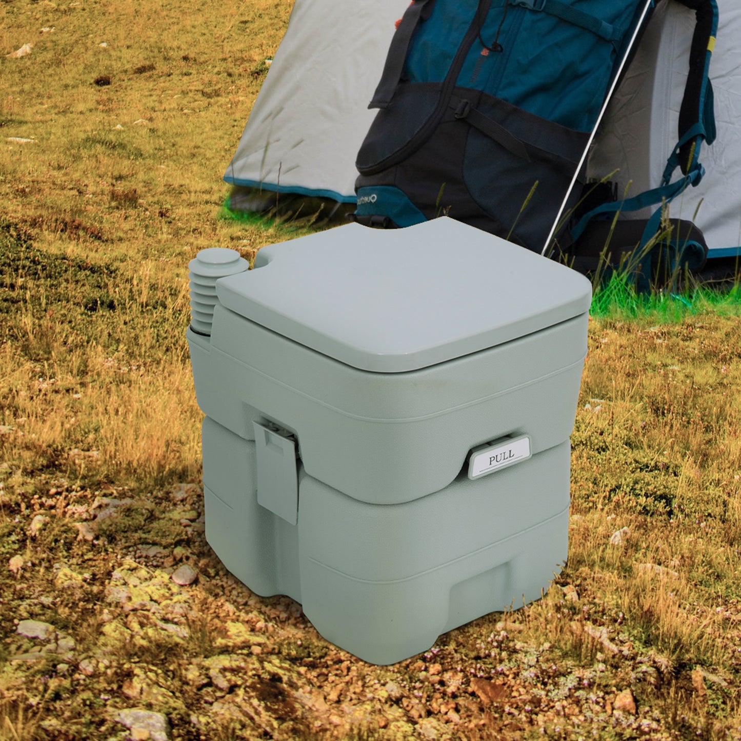 Portable Camping Toilet, 20L Flushable Porta Potty Portaloo