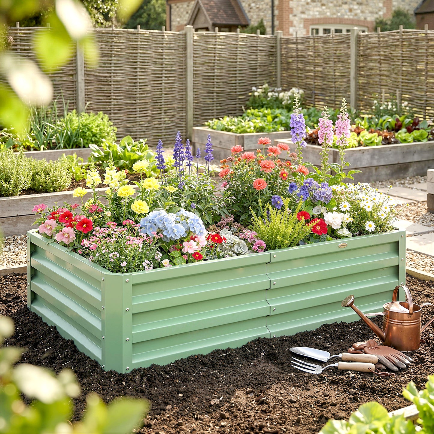 Raised Beds for Garden, Galvanised Outdoor Planters