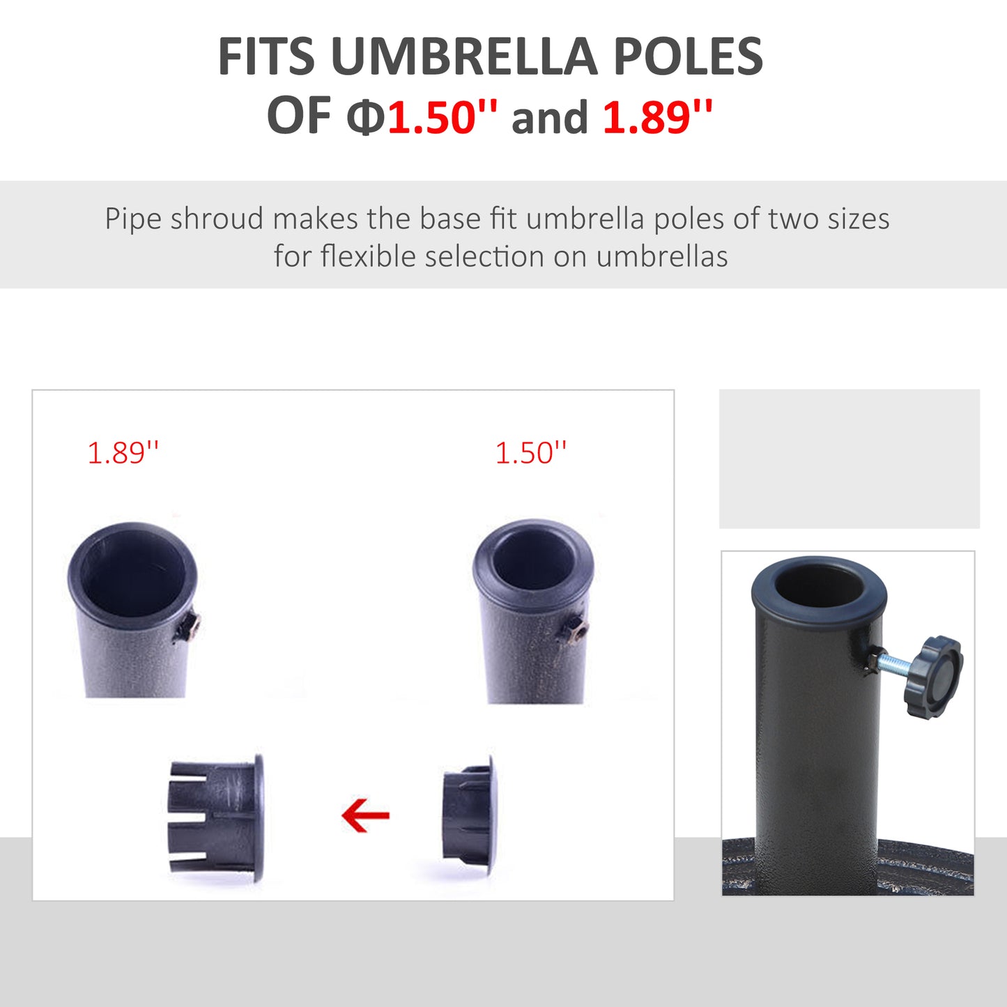 12kg Garden Parasol Base, Round Resin Sun Umbrella Base