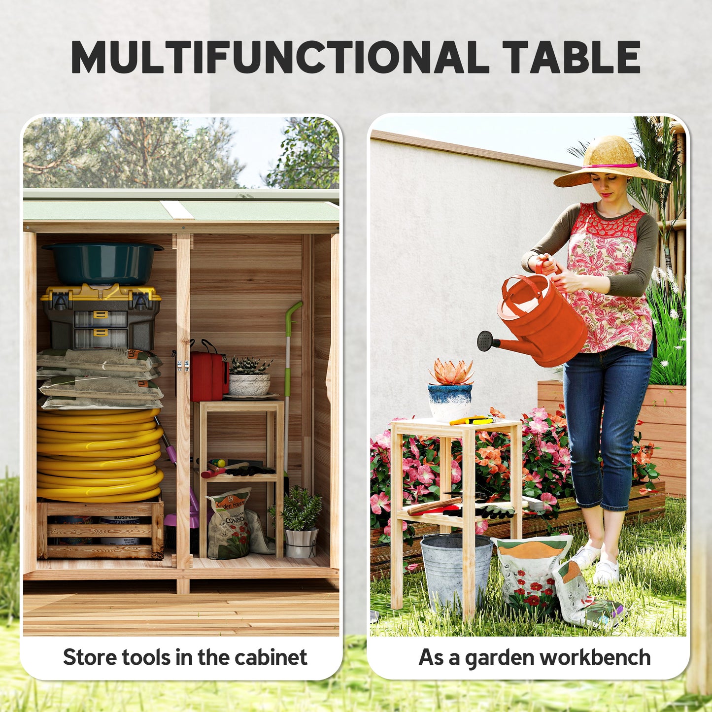 140 x 75 Fir Wood Garden Shed, with Asphalt Roof