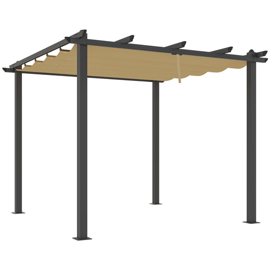 3 x 3m Aluminium Pergola, with Retractable Roof