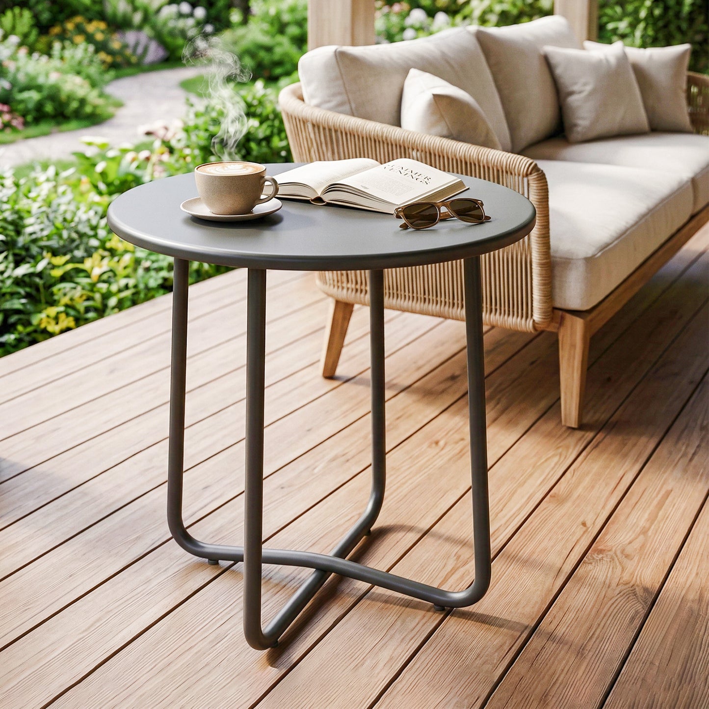 48 cm Round Garden Side Table