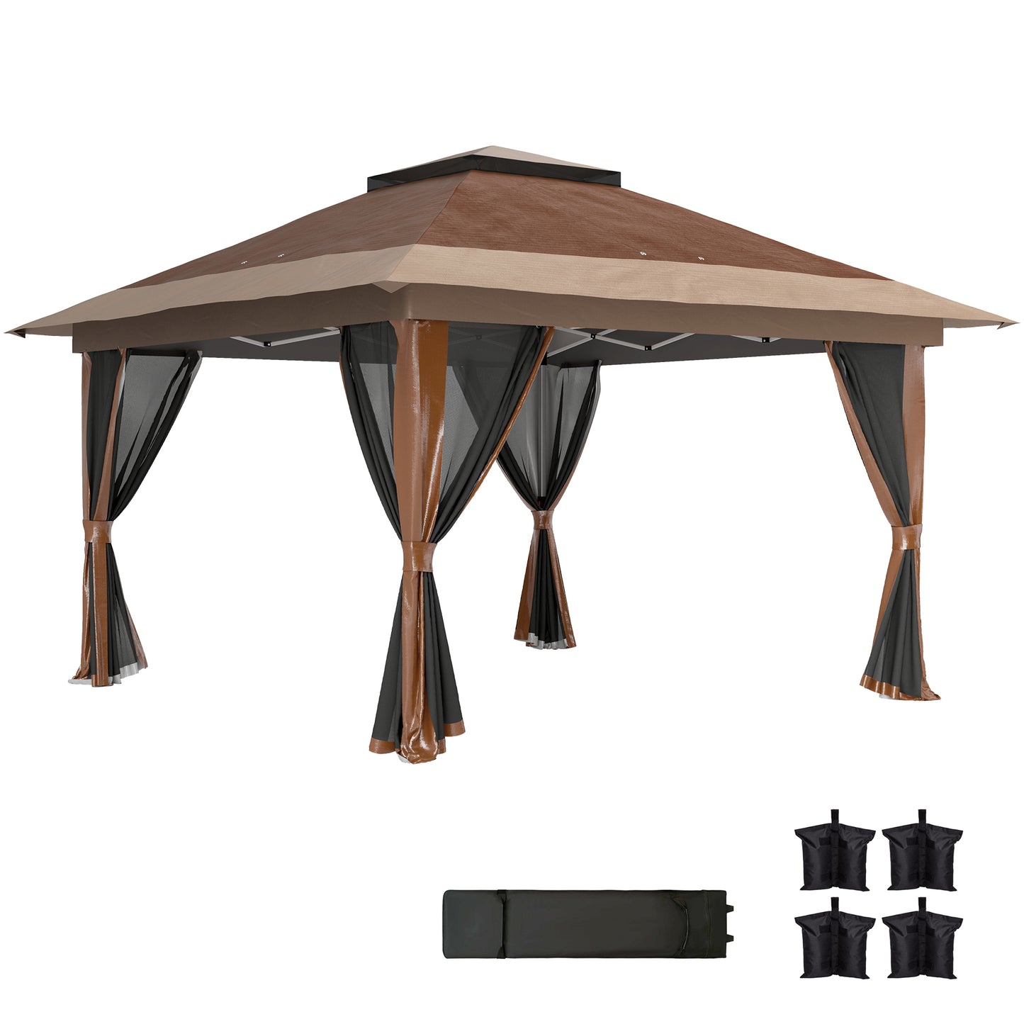 3.6 x 3.6m Pop-Up Gazebo, with Accessories