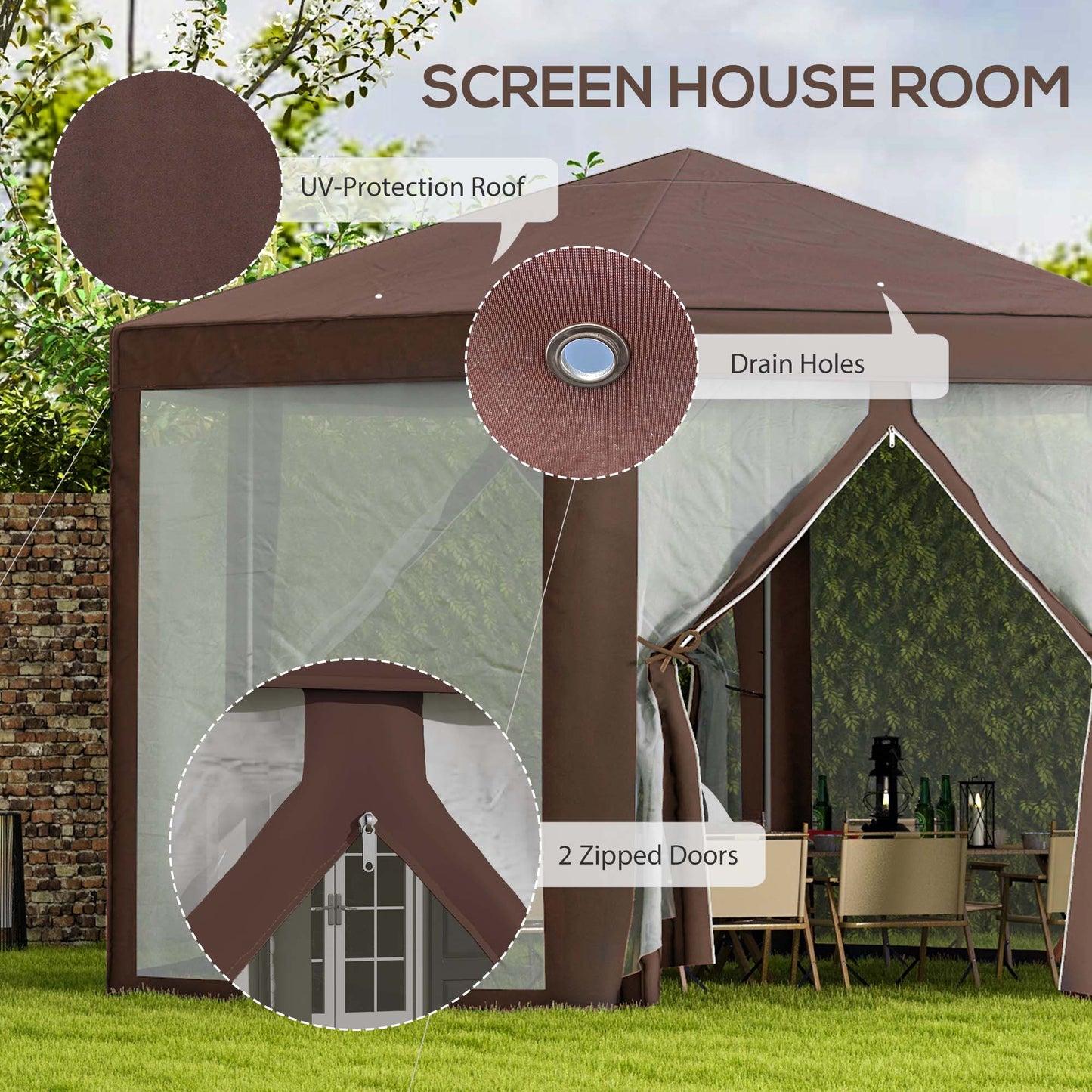 Hexagonal Garden Gazebo Patio Party Outdoor Canopy Tent Sun Shelter