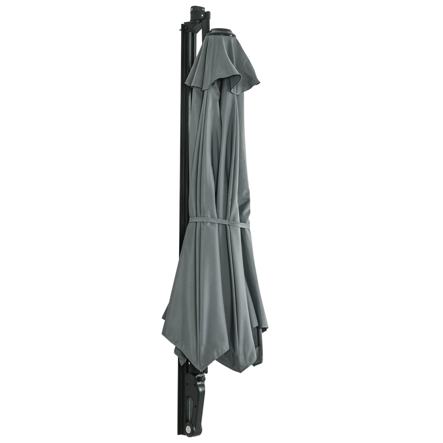 2.5m Wall Mounted Parasol, Hand to Push Outdoor Patio Umbrella