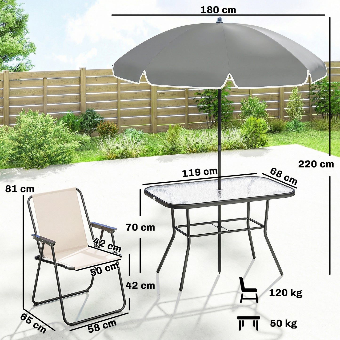 8 Piece Garden Dining Set with Umbrella Garden Furniture Set
