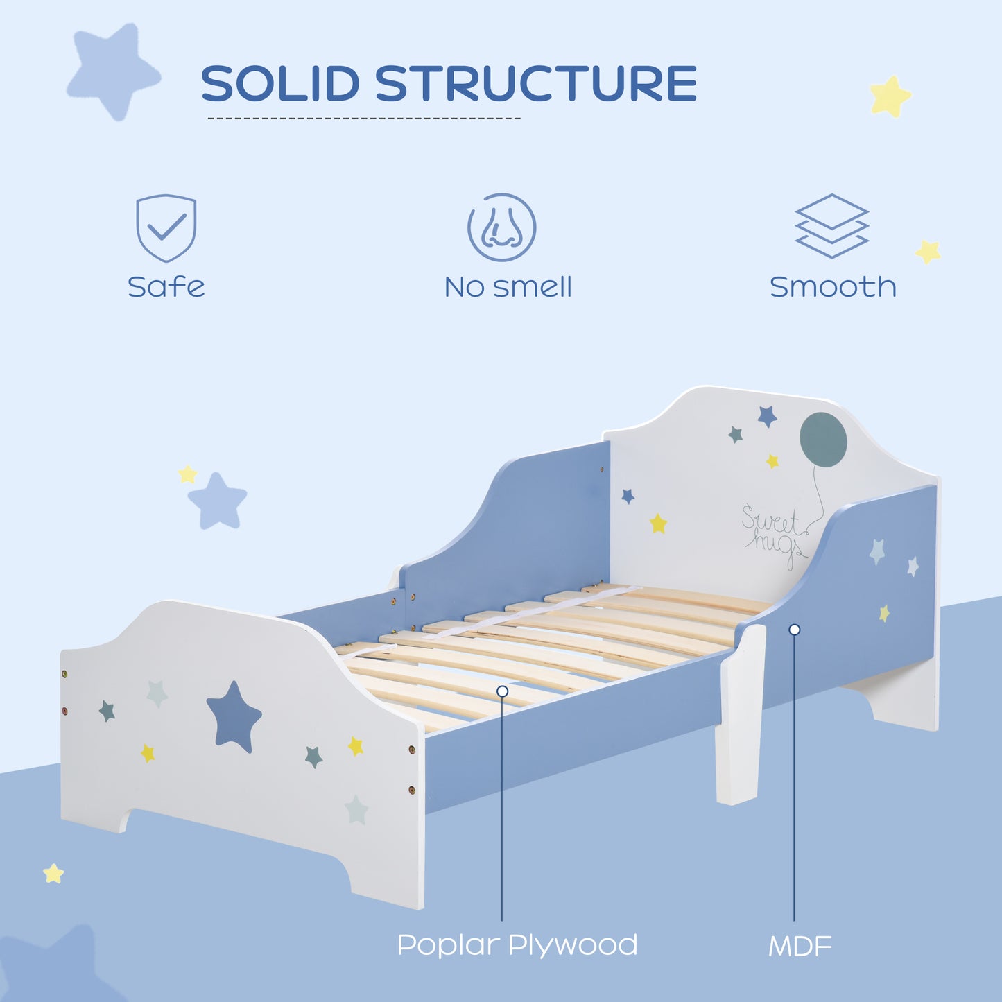 Toddler Bed Frame, Kids Bedroom Furniture for Boys Girls