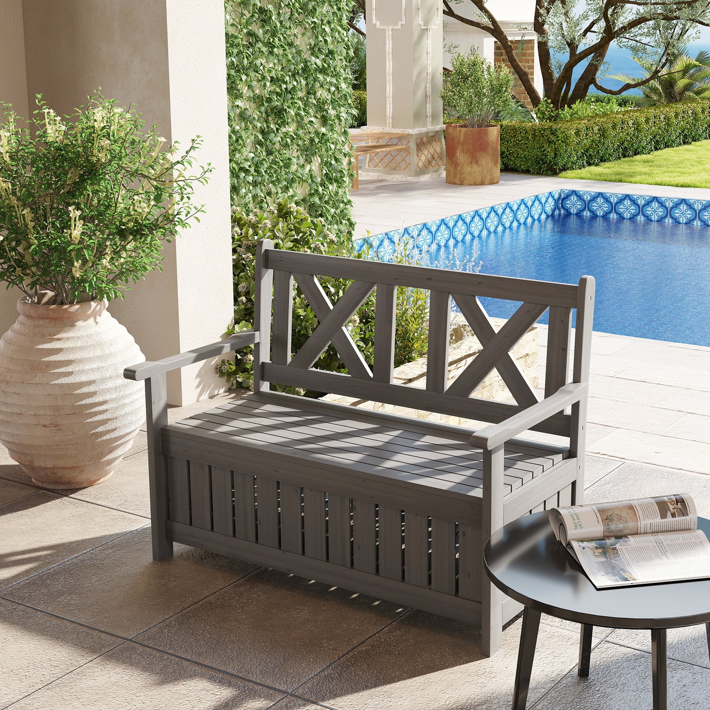 2-Seater Garden Storage Bench