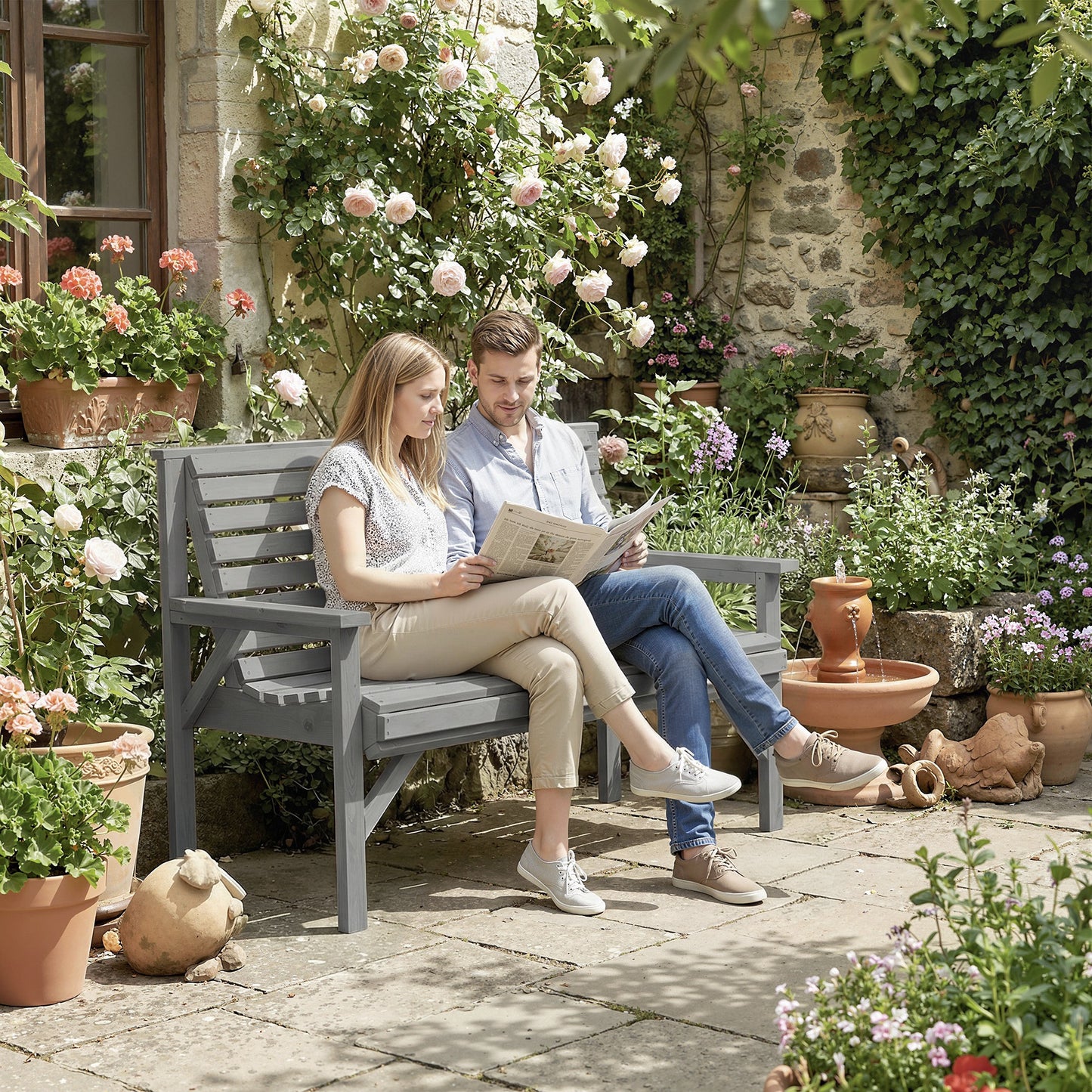 2 Seater Wooden Garden Bench