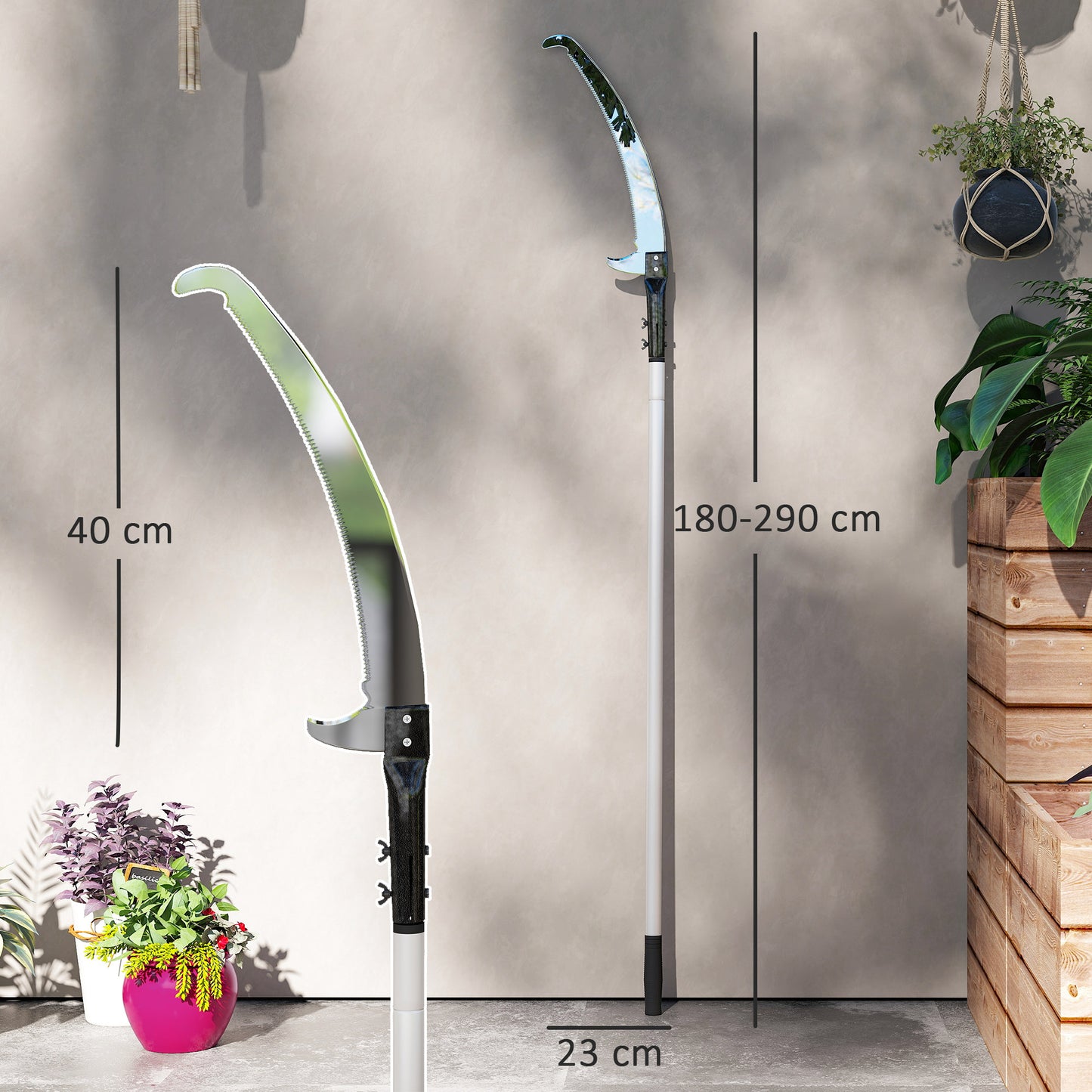 Manual Pole Saw, 1.8-2.9 m Extendable Tree Pruner