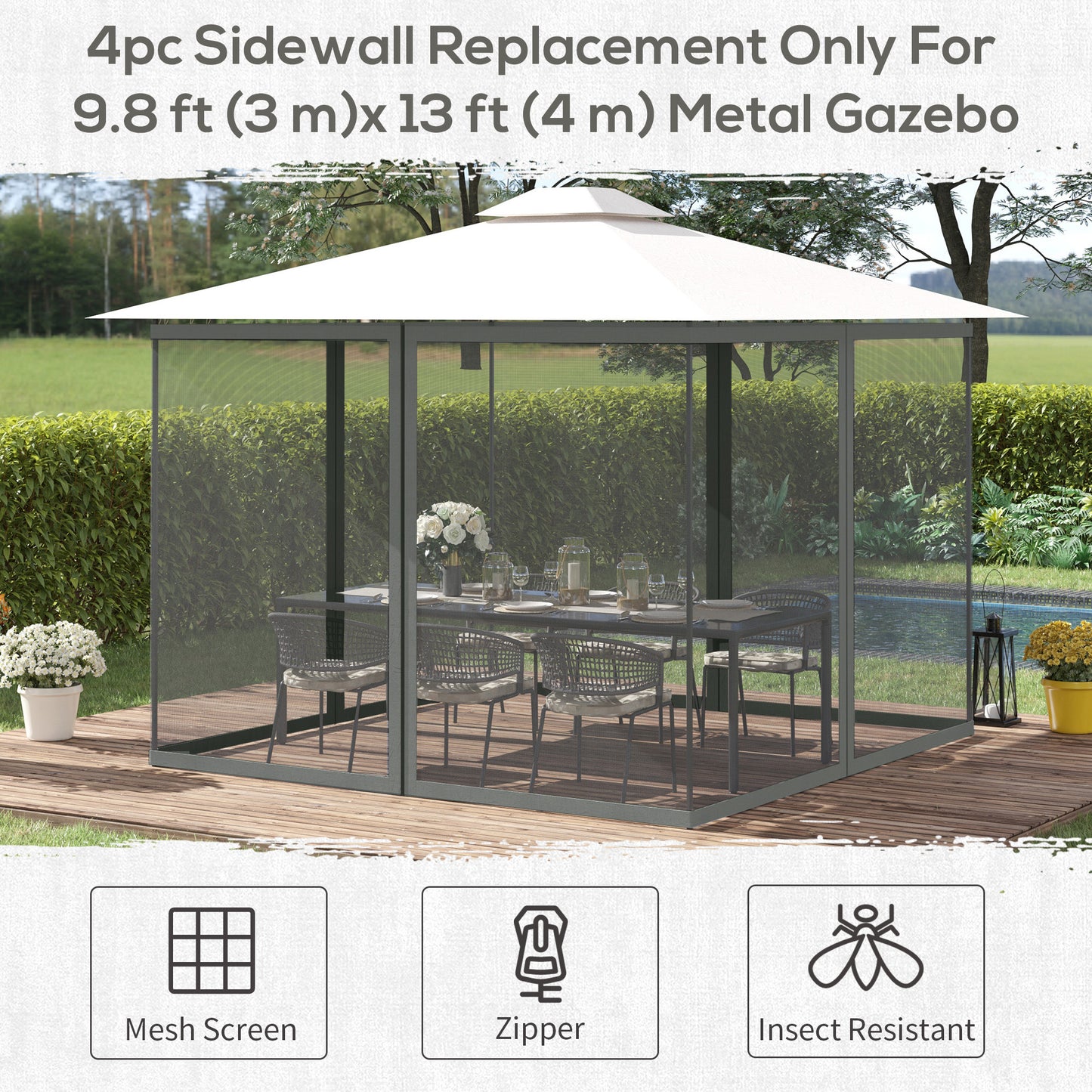352 x 207cm Universal Replacement Mesh Sidewall Netting