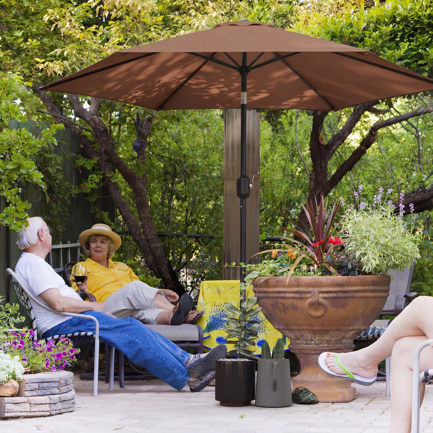2.6 m Garden Parasol Umbrella with Aluminium Pole (5)