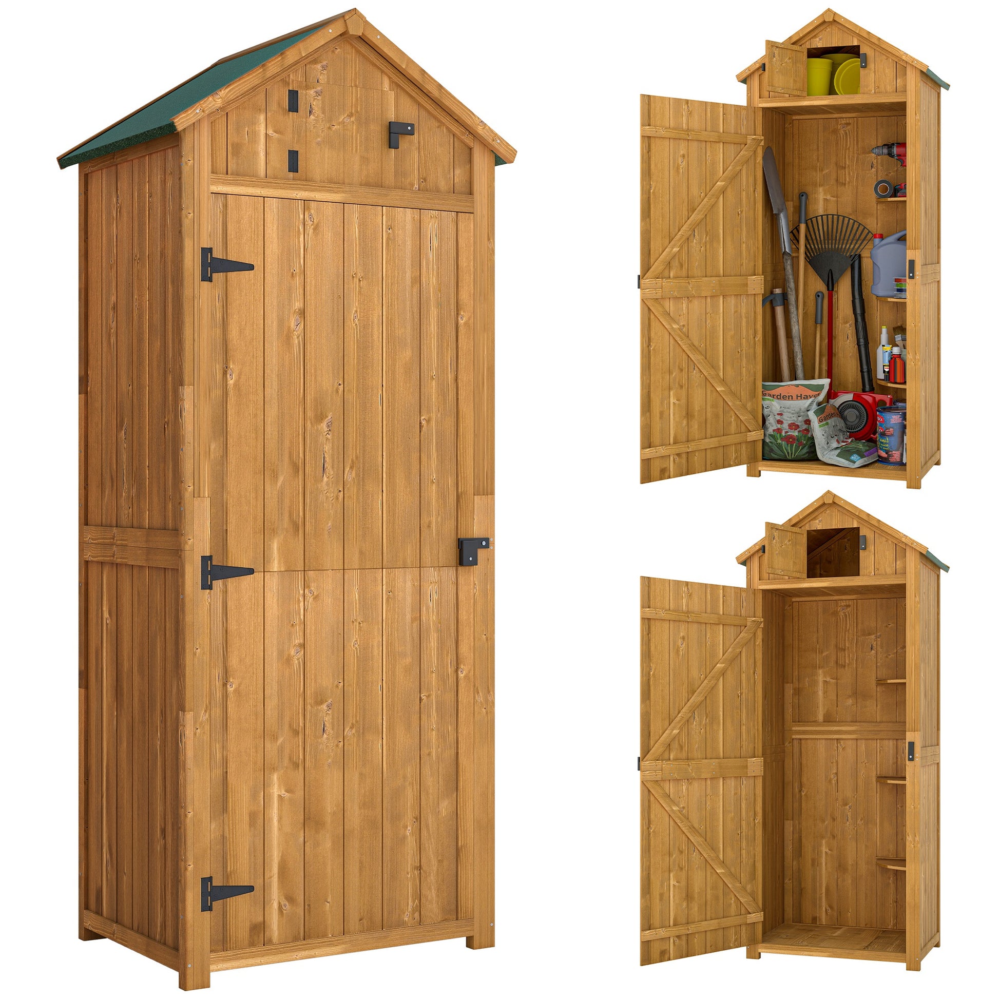 Garden Shed Wood Outdoor Garden Tool Storage Unit