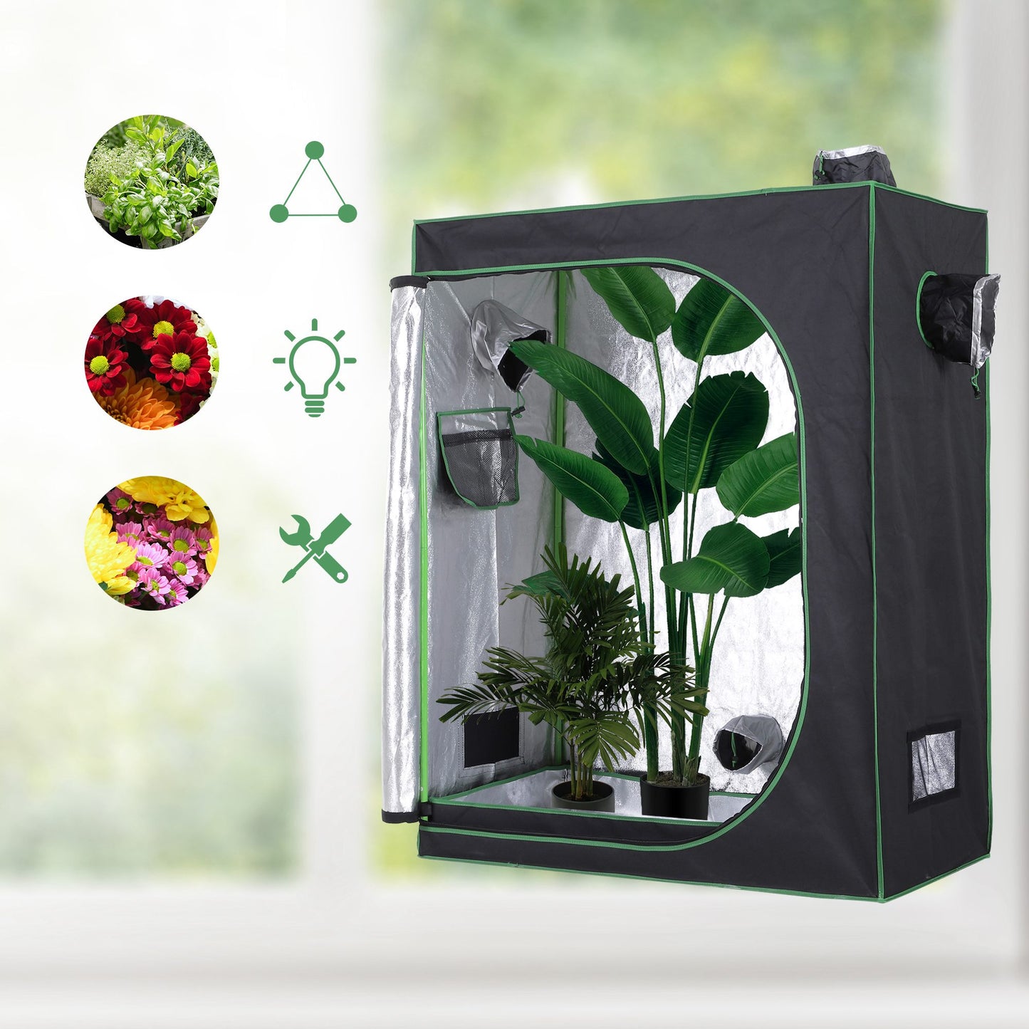 Grow Tent Reflective Mylar Hydroponic with Adjustable Vents (1)