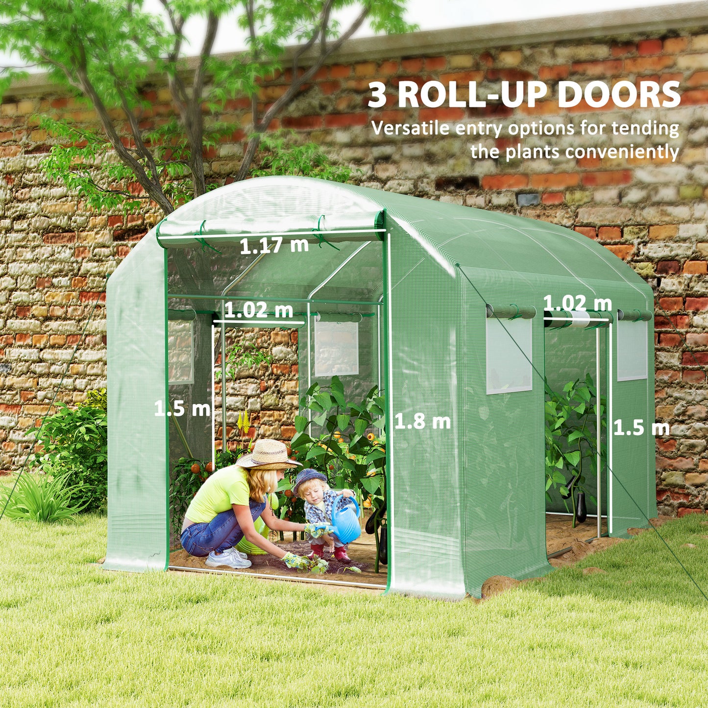 9.8 x 6.6ft Walk-In Polytunnel Greenhouse