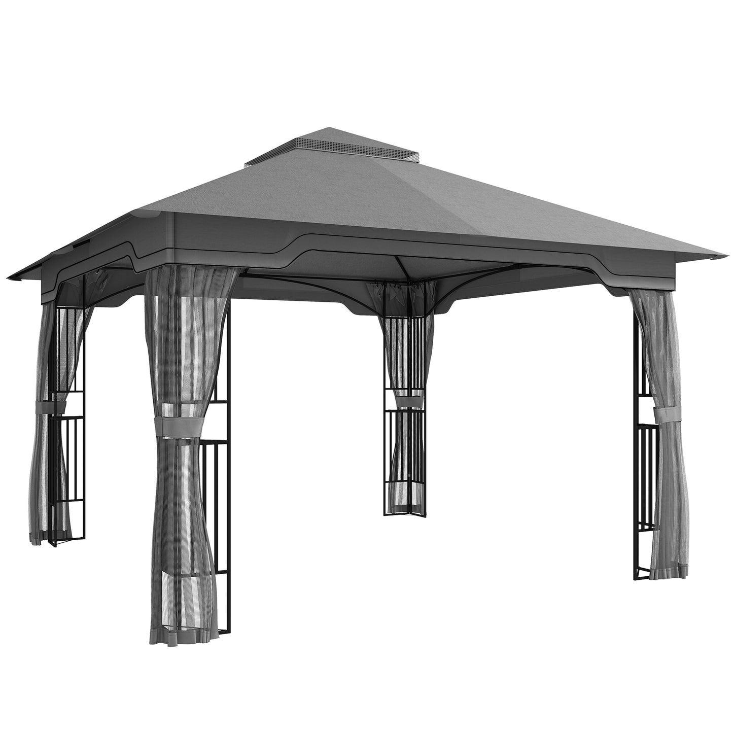 3.3 x 3.3 m Outdoor Garden Gazebo with Post Shelves