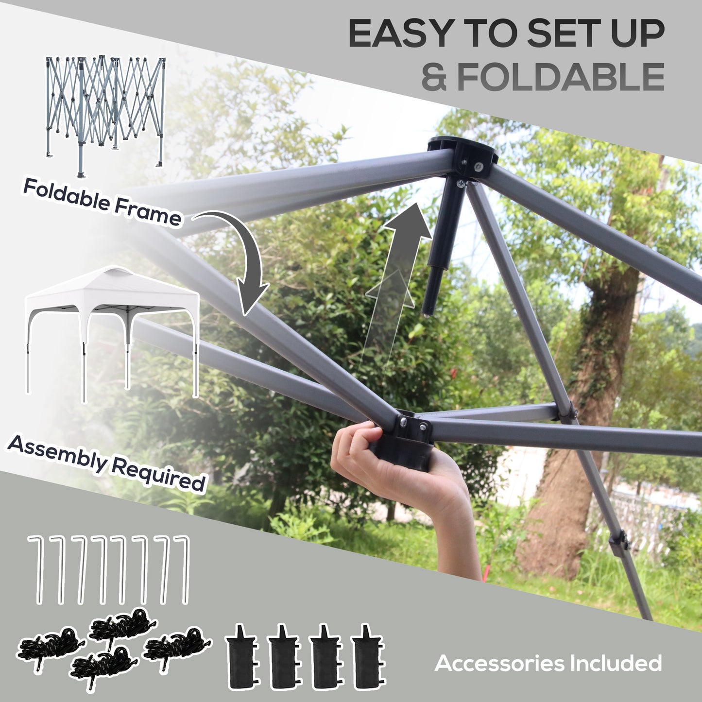 3 x 3(M) Pop Up Gazebo, UPF 50+ Foldable Canopy Tent