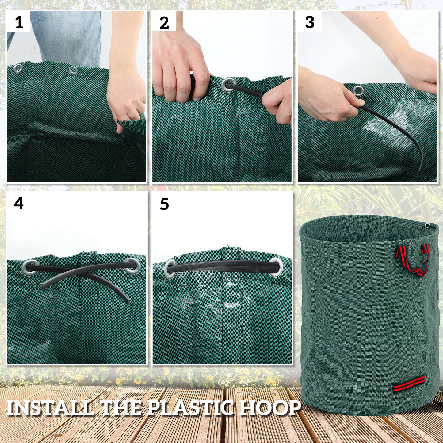 Garden Waste Bags, 300L x 3 Heavy Duty Garden Bags