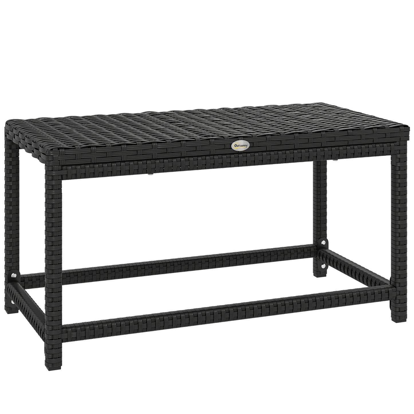Outdoor Coffee Table Side Table with Rectangular Frame for Patio