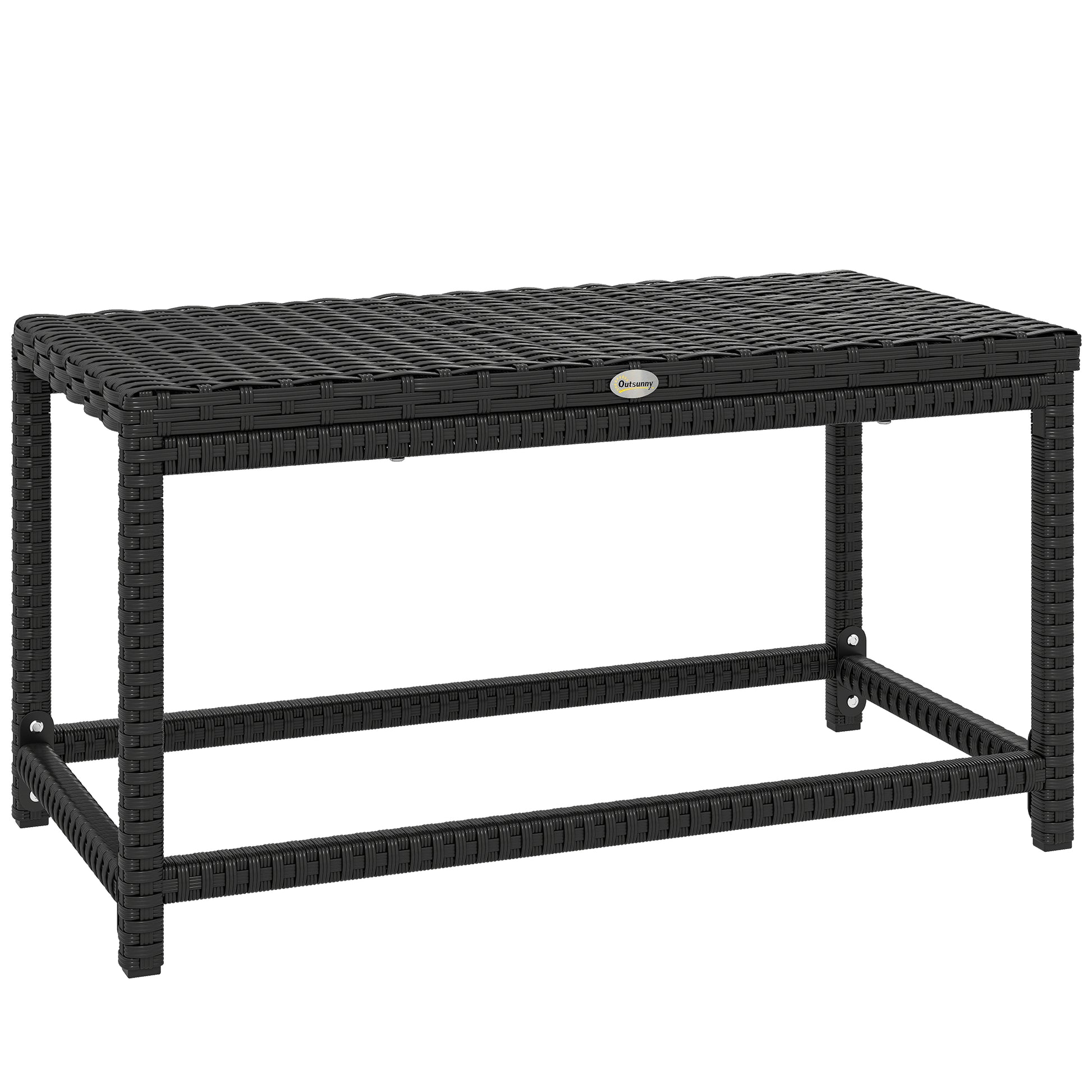 Outdoor Coffee Table Side Table with Rectangular Frame for Patio