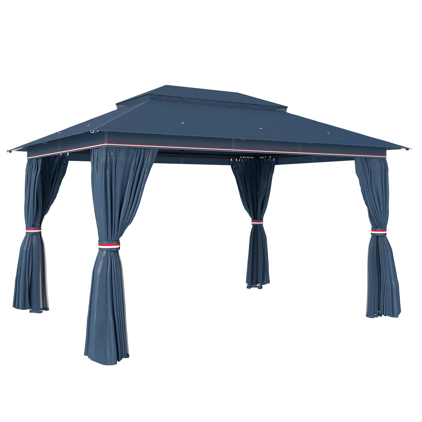 3 x 4 m Outdoor Garden Gazebo with Netting and Curtains