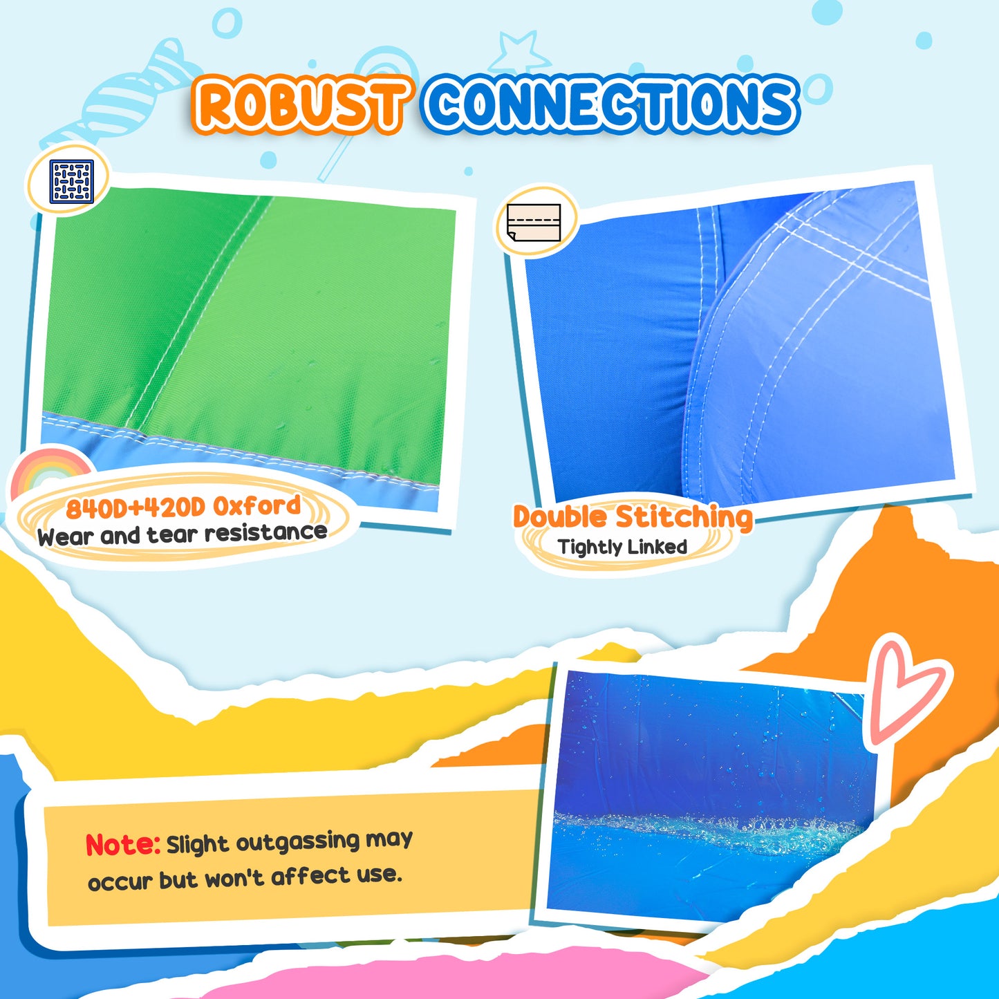 Inflatable Bouncy Castle with 550W Blower, Basketball Hoop