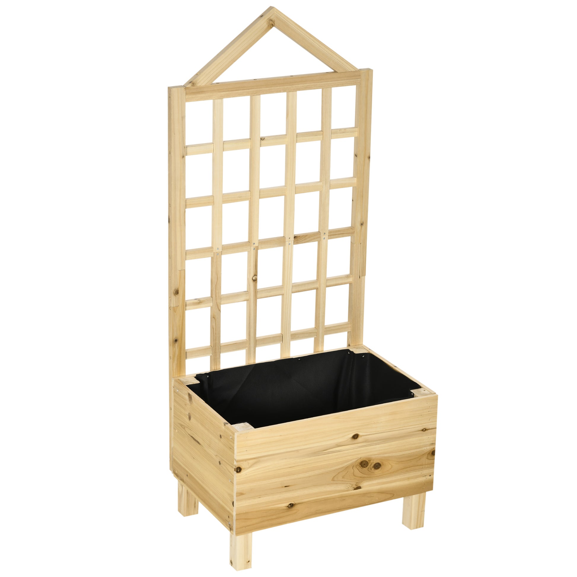 Garden Planters with Trellis for Vine Climbing (1)