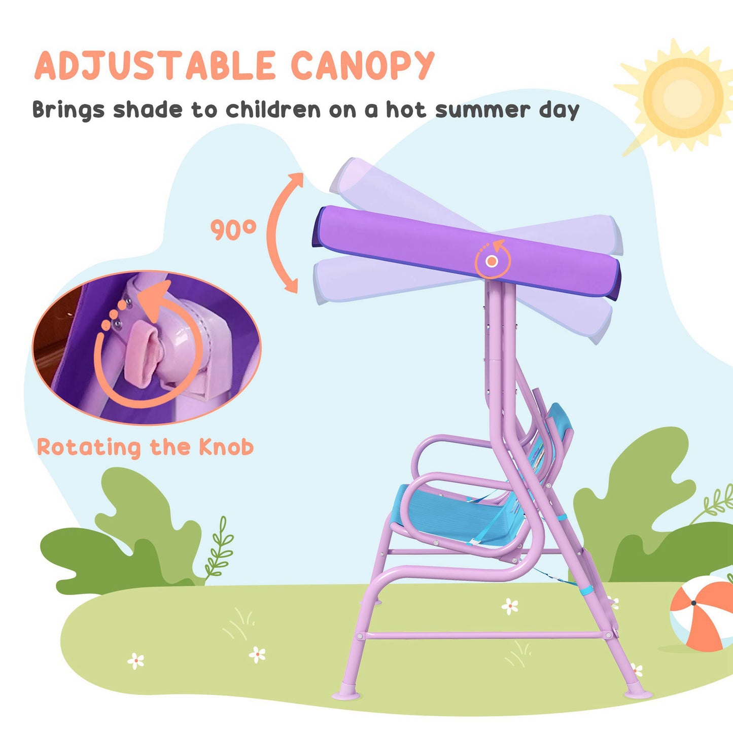 Two Seater Kids Garden Swing