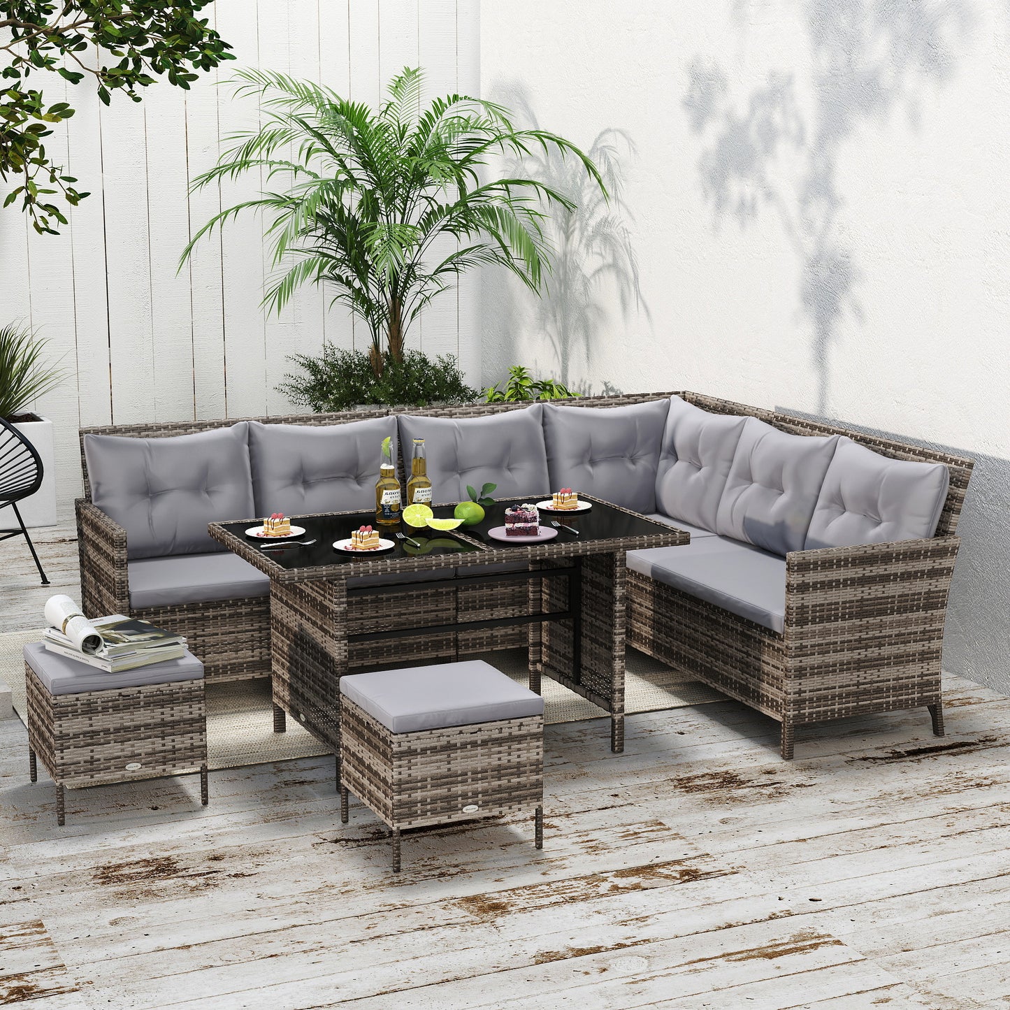 8 Seater Rattan Sofa Set, Rattan Garden Furniture Set
