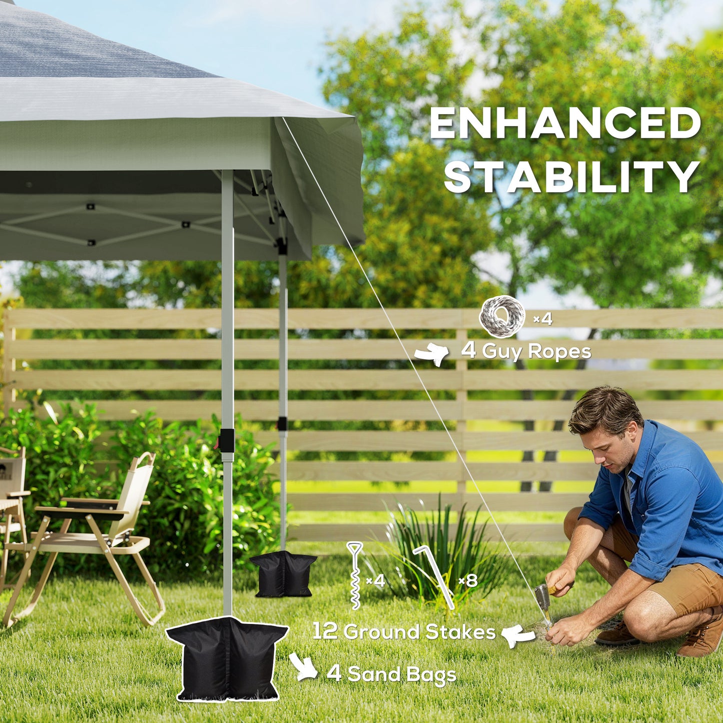 3.6 x 3.6m Pop-Up Gazebo, with Accessories