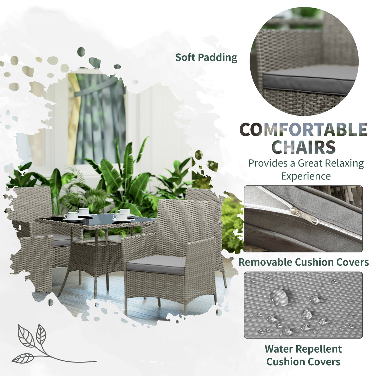 Five-Pieces Rattan Dining Set