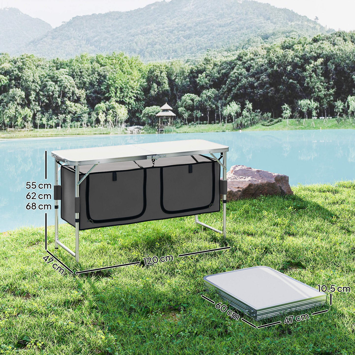 4ft Folding Camping Cupboard Kitchen