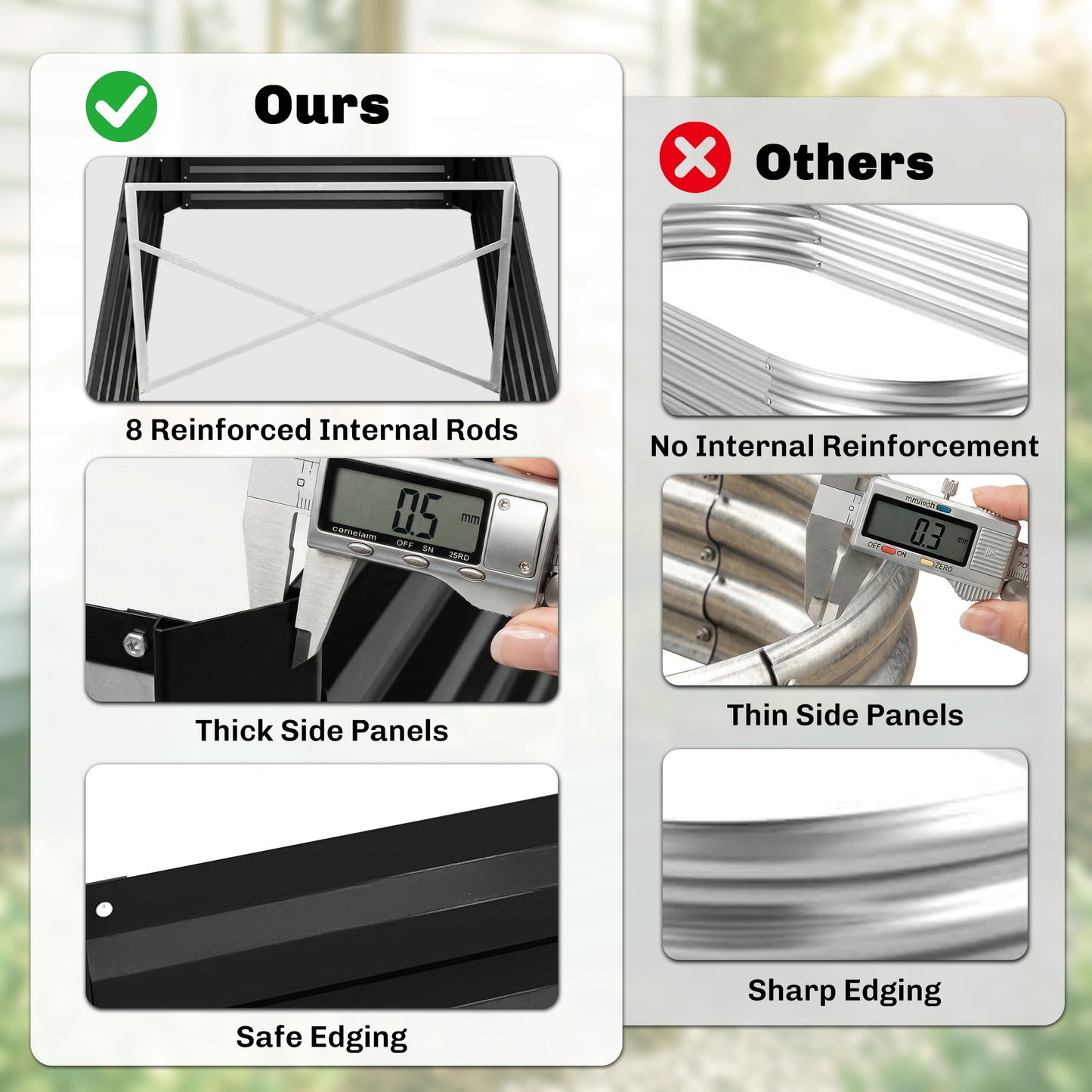 Raised Beds for Garden, Galvanised Steel Outdoor Planters (1)