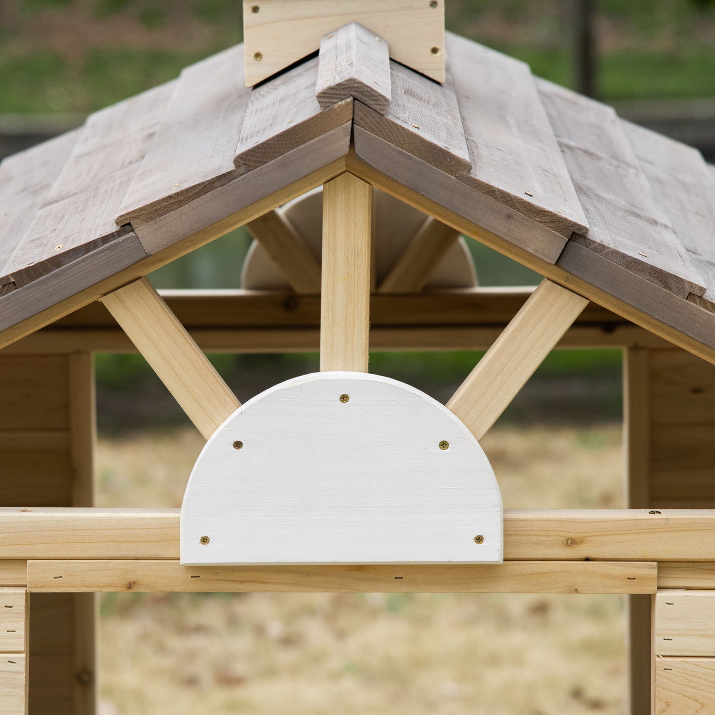Wooden Playhouse for Kids Outdoor Wendy House with Door, windows