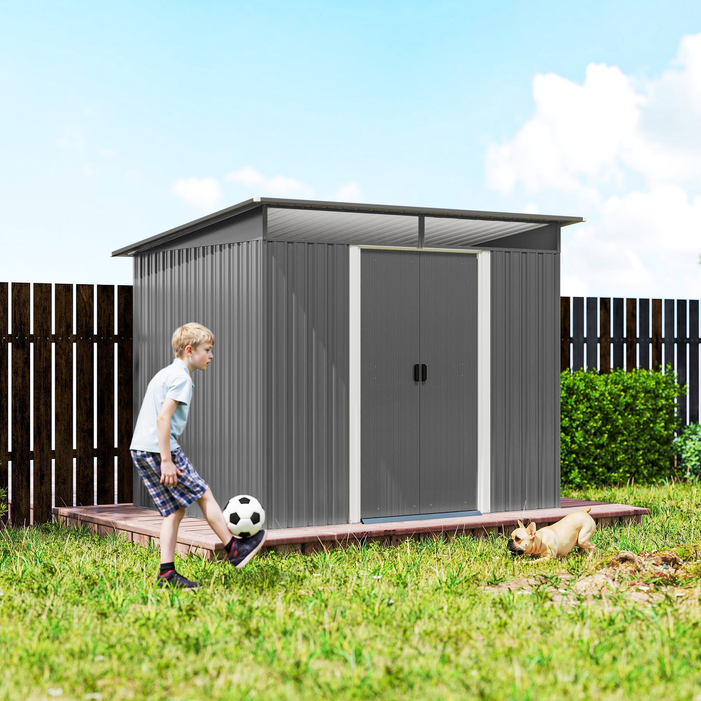9ft x 6.5ft Garden Storage Shed with Top Window