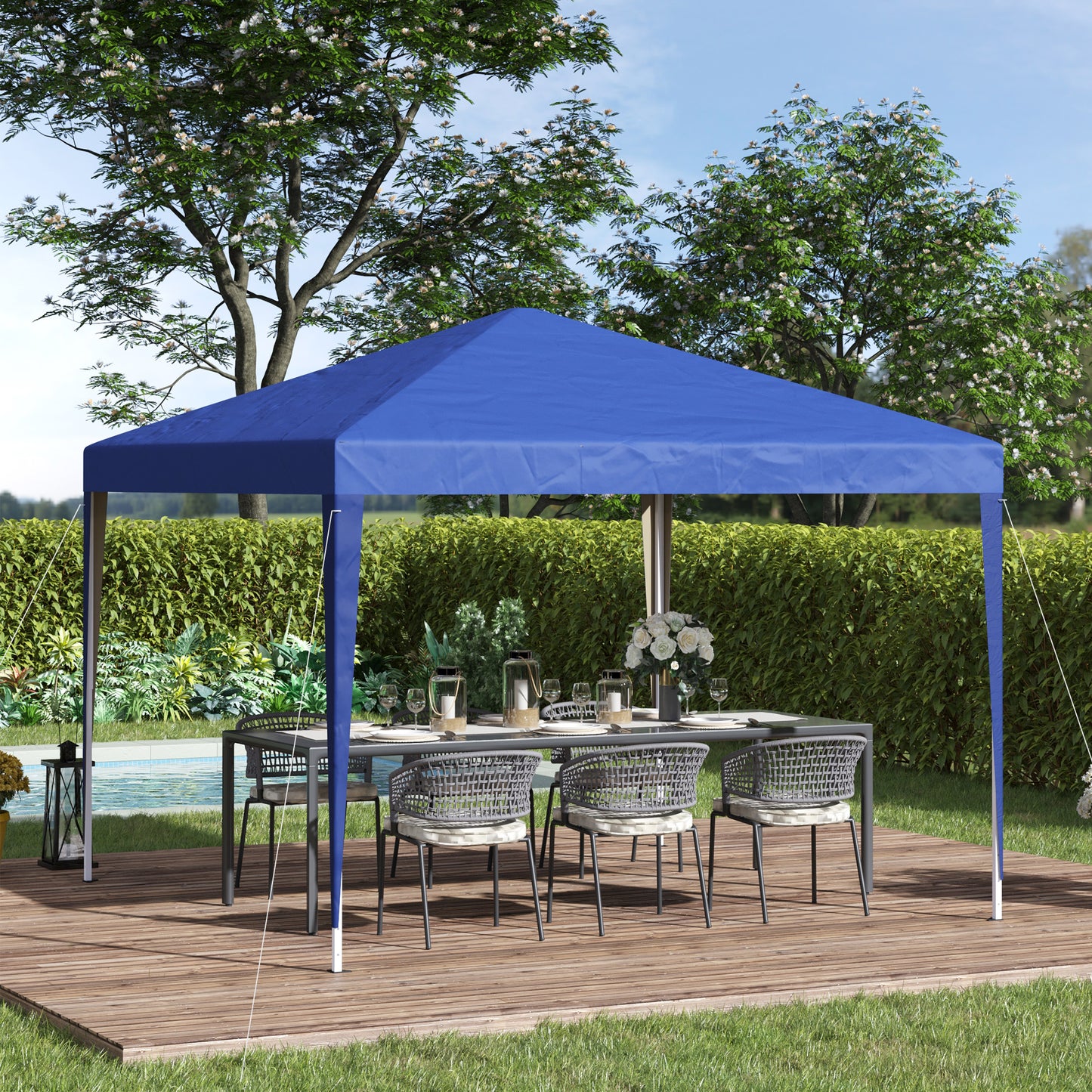 3 x 3M Garden Pop Up Gazebo Height Adjustable Marquee Party Tent