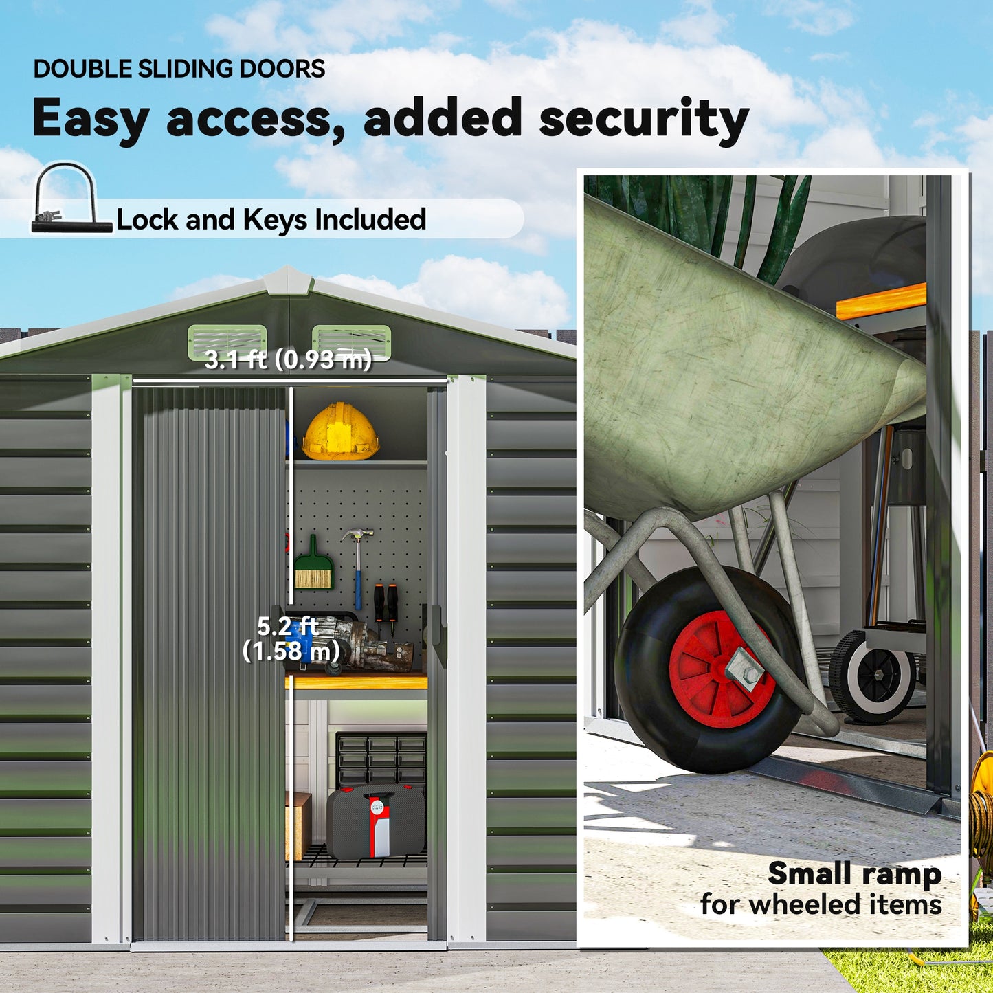 7 x 4ft Garden Shed, Easy to Assemble