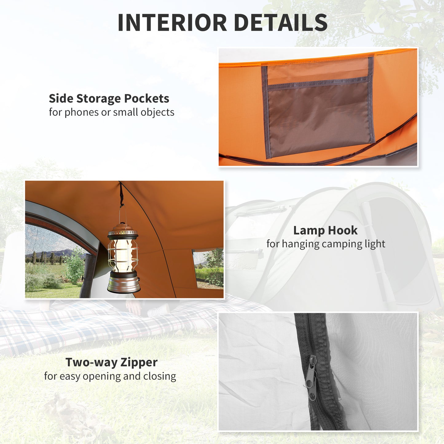 4 Person Pop-up Camping Tent Family Tent with Ground Sheet
