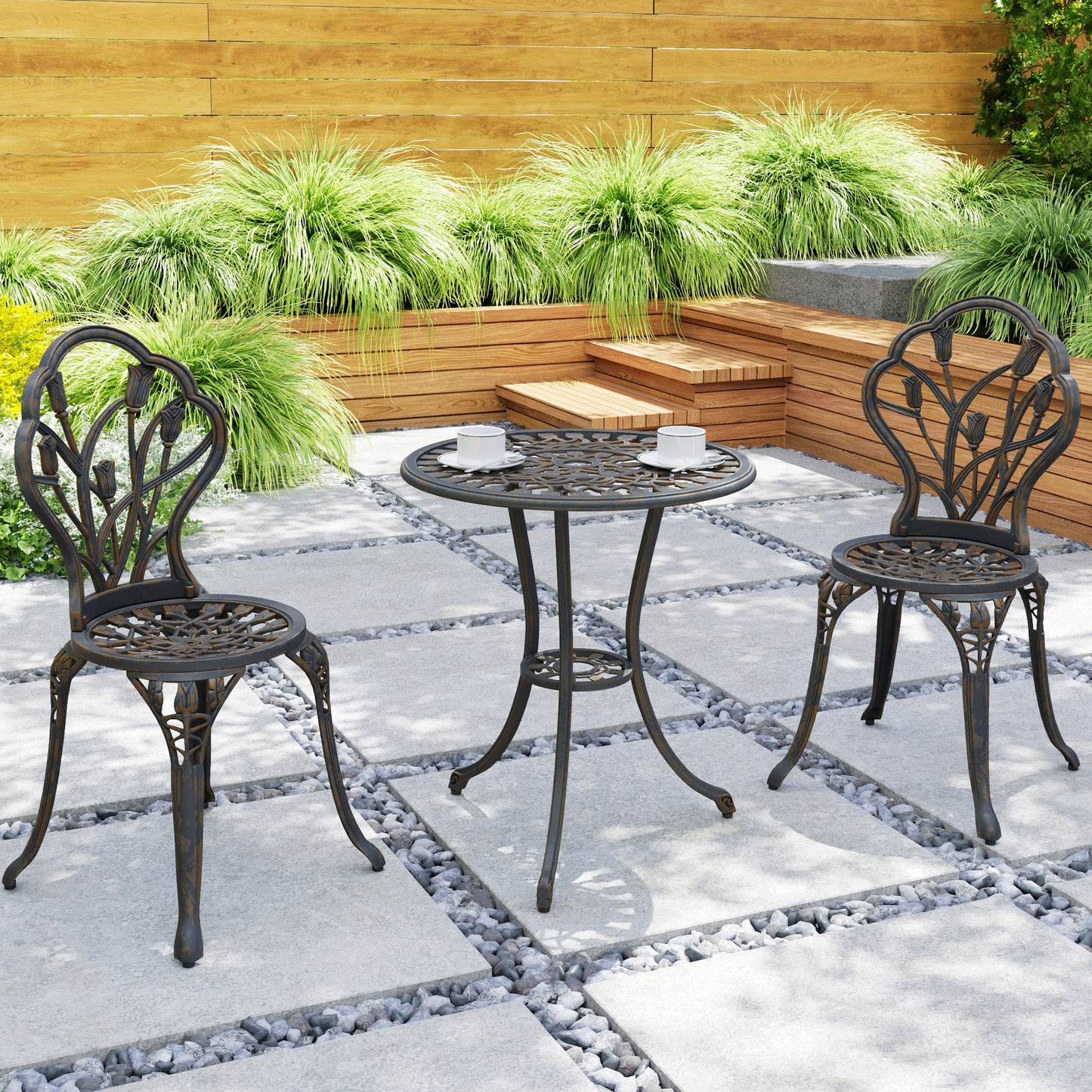 3 Piece Patio Bistro Set for 2