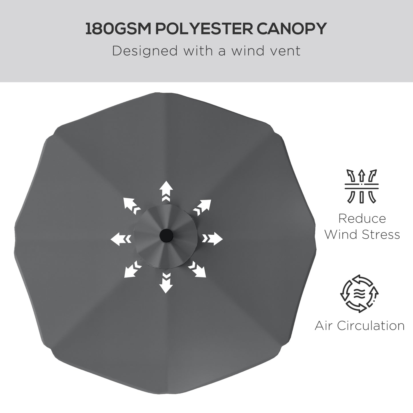 Solar Patio Umbrella with LED and Tilt