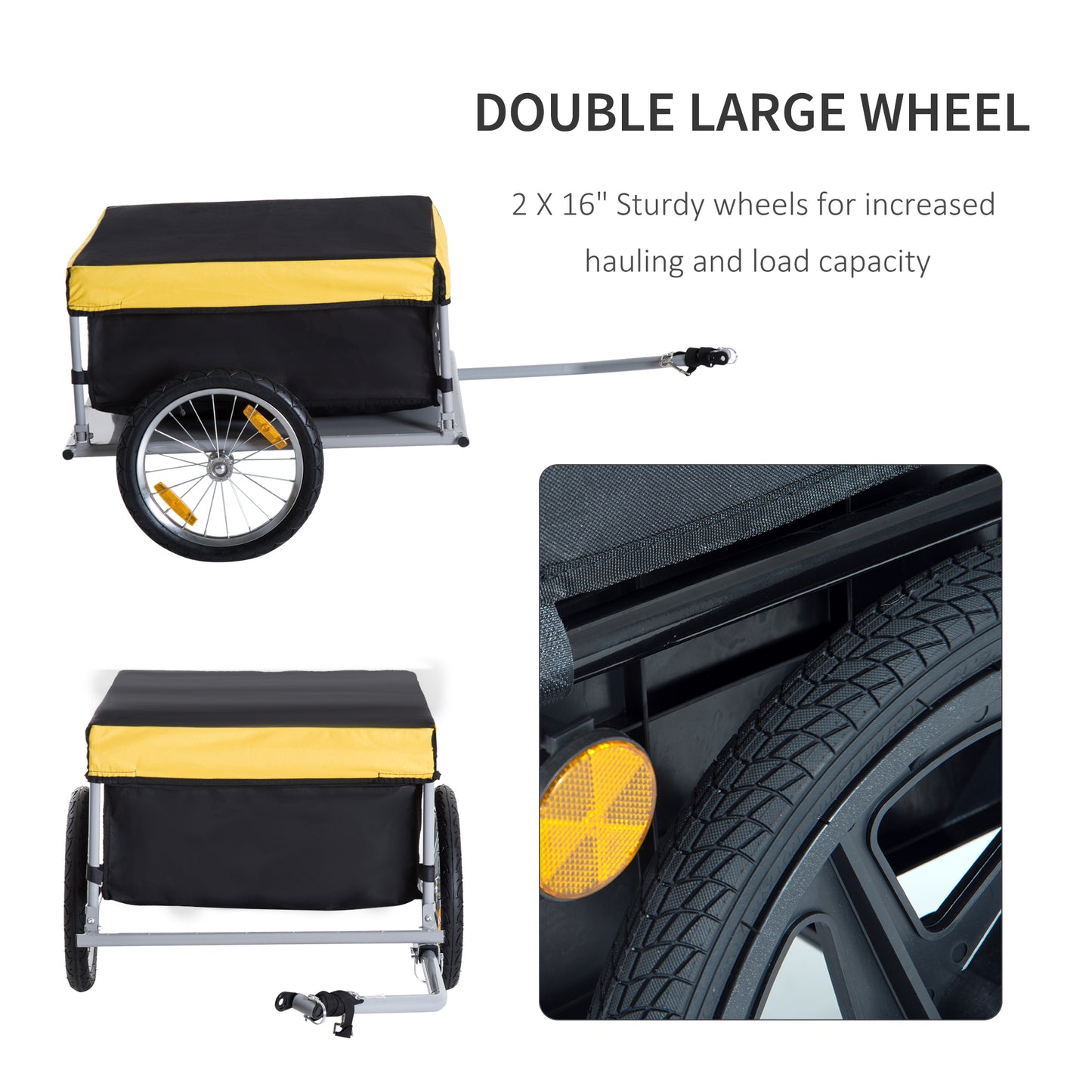 Two-Wheel Bicycle Large Cargo Wagon Trailer Oxford Fabric