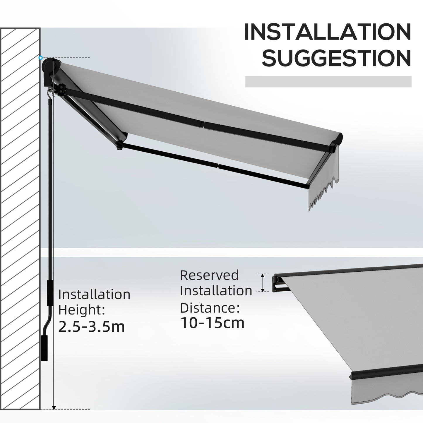 Electric Awning with Aluminium Frame and Remote Control, 3 x 2m